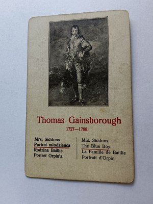 CARD PAINTING THOMAS GAINSBOROUGH PORTRAIT OF A YOUNG MAN