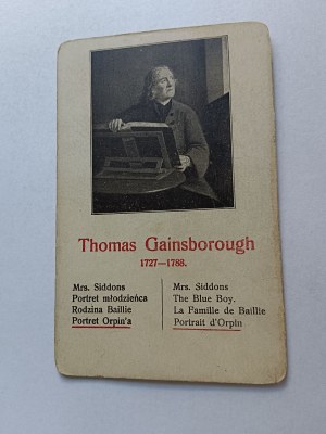 CARD PAINTING THOMAS GAINSBOROUGH PORTRAIT OF ORPIN