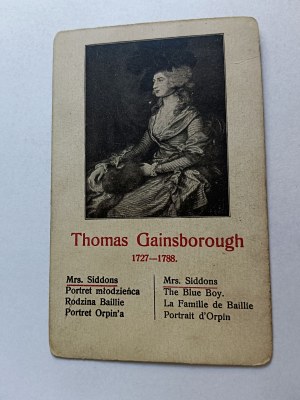 CARD PAINTING THOMAS GAINSBOROUGH MR SIDDONS
