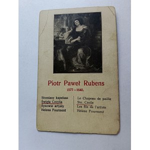 KARTA MALARSTWO PIOTR PAWEŁ RUBENS ŚWIĘTA CECYLIA