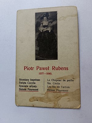 CARD PAINTING PIOTR PAWEŁ RUBENS HELENA FOURMENT