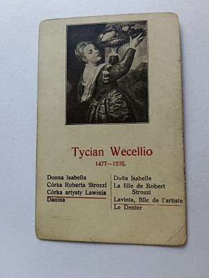 CARD PAINTING TYCIAN VECELLIO ARTIST'S DAUGHTER LAVINIA