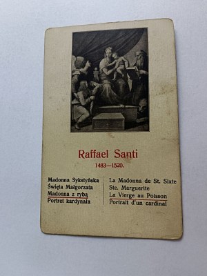 CARD PAINTING RAFFAEL SANTI MADONNA WITH FISH