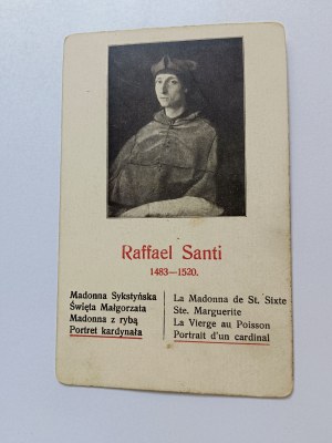 CARD PAINTING RAFFAEL SANTI PORTRAIT CARDINAL