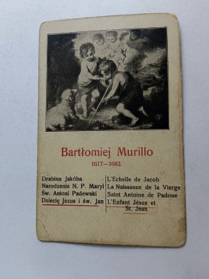 CARD PAINTING BARTHOLOMEW MURILLO CHILD JESUS AND SAINT JOHN