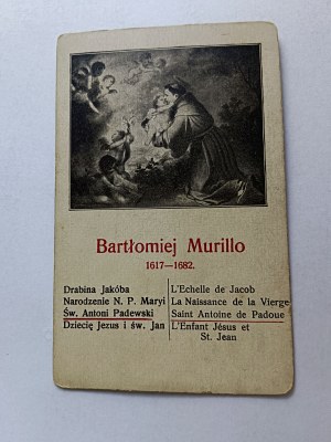 CARD PAINTING BARTHOLOMEW MURILLO SAINT ANTONI PADEWSKI