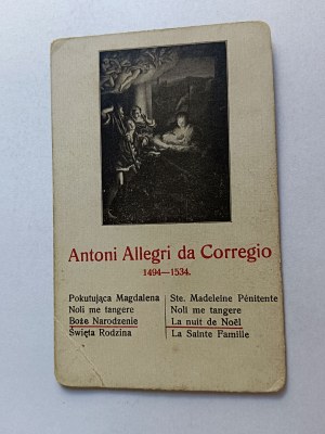 CARD PAINTING ANTONI ALLEGRI DA CORREGIO CHRISTMAS
