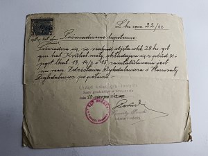 MORTGAGE CERTIFICATE PRZEMYŚL, LAND REGISTRY OFFICE OF THE MUNICIPAL COURT, STAMP, STAMP 1942