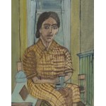 Nikifor Krynicki (1895 Krynica - 1968 Folusz), Portret kuracjuszki (Portret Elli Banach?), około 1957