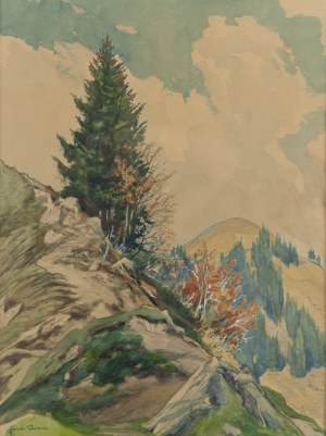 Friedrich Iwan (1889 Kamienna Gora - 1967 Wangen), Spruce on the slope of the Rangiswanger Horn mountain.