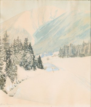 Friedrich Iwan (1889 Kamienna Góra - 1967 Wangen), Winter view from the Giant Mountains
