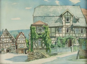 Friedrich Iwan (1889 Kamienna Gora - 1967 Wangen), Marketplace in Schlitz, Hesse