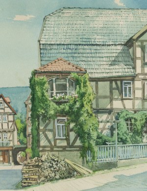 Friedrich Iwan (1889 Kamienna Gora - 1967 Wangen), Marketplace in Schlitz, Hesse