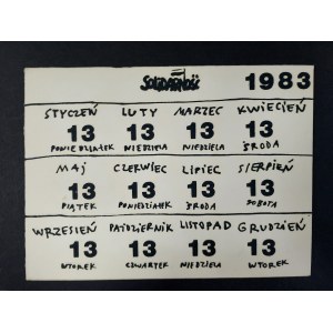 Postcard Calendar 13th, 1983