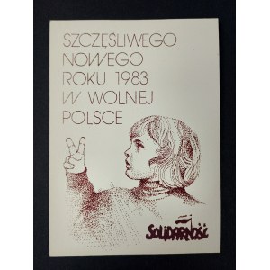 Postcard, Happy New Year 1983 in Free Poland.