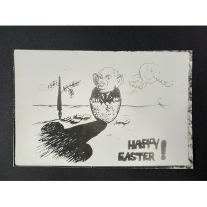 Postkarte, Frohe Ostern! Stadtkarikatur, 1983