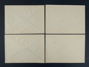 Set of 4 envelopes with stamps in other colors, Chaplain's Last Service, 19.X.84 Bydgoszcz, Popieluszko