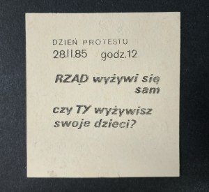 Leaflet print, Protest 28.II.85