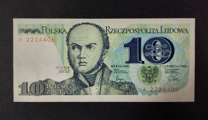 Banknote 10 gold 1982, the crow shall not beat us, UNC, A 2224406
