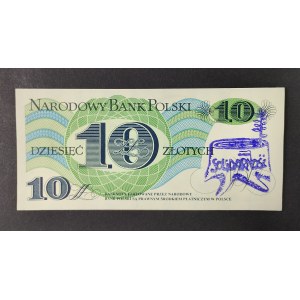 Banknot 10 złotych 1982, Solidarność, UNC, A 2224444