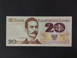 Banknote 20 gold 1982, skona crow, UNC, B 4245731