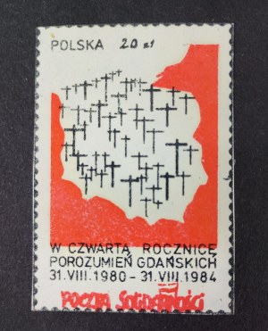 Stamp, On the Fourth Anniversary of the Gdańsk Accords 1980-1984