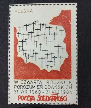 Stamp, On the Fourth Anniversary of the Gdańsk Accords 1980-1984