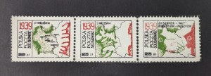 Block of 3 stamps, 1939, 1983