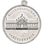 Switzerland - Schwyz - White metal medal 1867 - Federal Shooting Festival - Switzerland, Swiss Shooting Medal