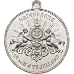 Switzerland - Schwyz - White metal medal 1867 - Federal Shooting Festival - Switzerland, Swiss Shooting Medal