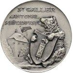 Switzerland - St. Gallen - Silver medal 1910 - Gossau, St. Gallen Cantonal Shooting Festival - Switzerland, Swiss Shooting Medal