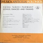 Musica Antiqua Polonica - Pieśni, tańce i padwany