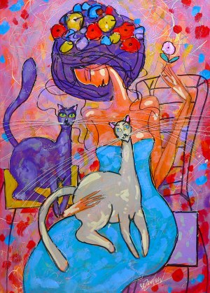 Viktor Bezrukov, Girl with two cats