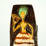 DUTKA Leszek - Plakieta ceramiczna - Dama z wachlarzem - Kraków lata 60.