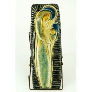 DUTKA Leszek - Plakieta ceramiczna - Matka Boska z dzieciątkiem - Kraków lata 60.