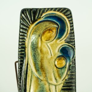 DUTKA Leszek - Ceramic poster - Mother of God with child - Cracow 1960s.