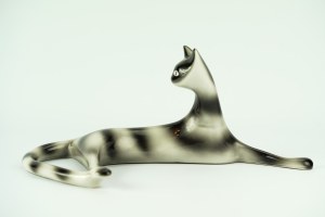 NARUSZEWICZ Mieczyslaw - ZPS Ćmielów - Lying cat - 1960s.