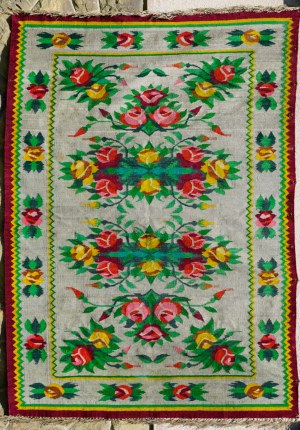 Art Deco Kilim - Roses - 1930s.
