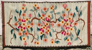Art Deco Kilim - Apple Blossoms - 1930s.