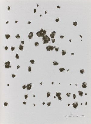 Jan Tarasin (1926 Kalisz - 2009 Warsaw), Untitled (Black spots on gray background), 1990