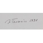 Jan Tarasin (1926 Kalisz - 2009 Warszawa), Bez tytułu (Czarne plamy na szarym tle), 1990