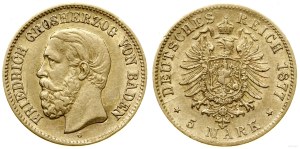 Germany, 5 marks, 1877 G, Karlsruhe