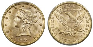 United States of America (USA), $10, 1881, Philadelphia