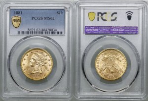 United States of America (USA), $10, 1881, Philadelphia