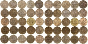 Poland, set: 25 x 2 groszy, 1923-1939, Warsaw