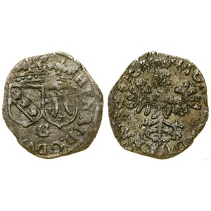 Francja, podwójny denar, bez daty (1608-1618), Nancy
