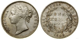 India, 1 rupee, 1840