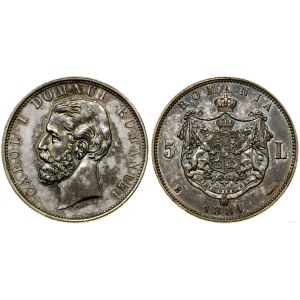 Rumunia, 5 lei, 1881 B, Bukareszt