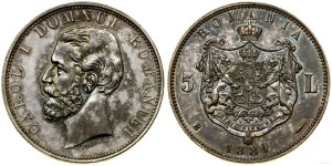 Romania, 5 lei, 1881 B, Bucharest