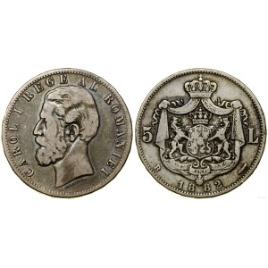 Romania, 5 lei, 1882 B, Bucarest